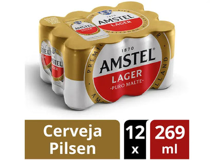 Amstel Lager Lata 269ml – Pack 12 unidades