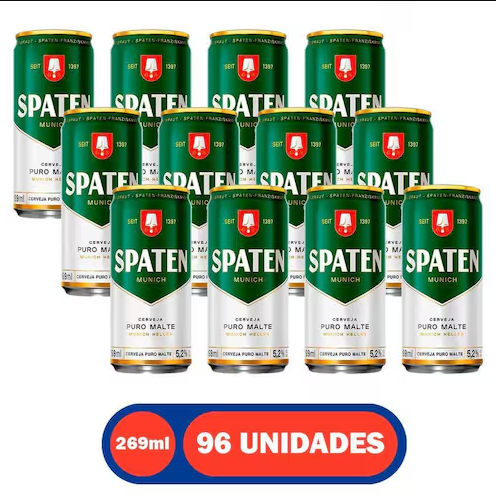 Spaten Munich Helles Lata 269ml – Kit 96 unidades