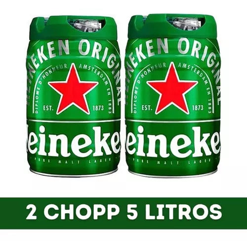 Barril de Chopp Heineken 5L – Kit 2 unidades