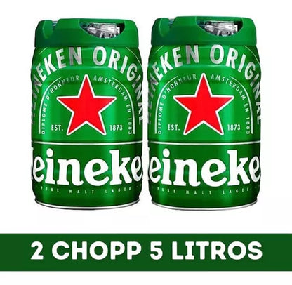 Barril de Chopp Heineken 5L – Kit 2 unidades